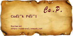 Csák Pál névjegykártya